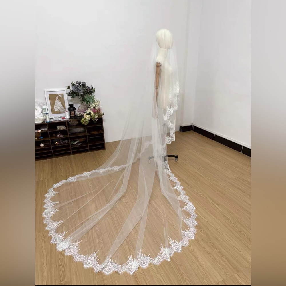 Cathedral Lace Wedding Veil with Comb